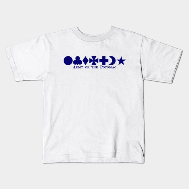 Army of the Potomac Corps Badges Kids T-Shirt by Straw Hat Volunteers